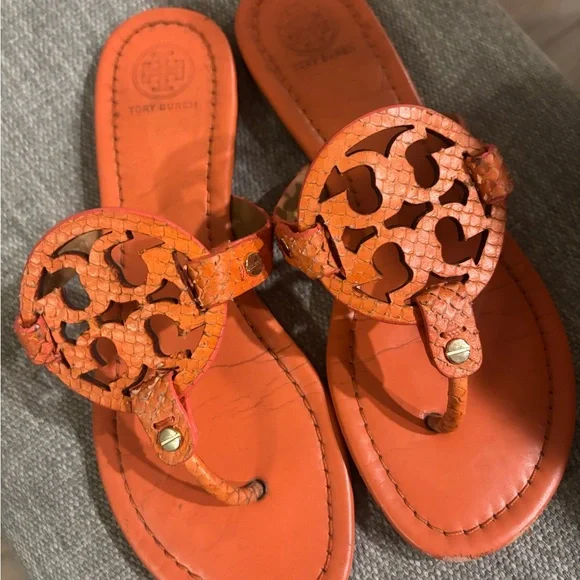 Tory Burch Vibrant Orange Sandals - Picture 4 of 6